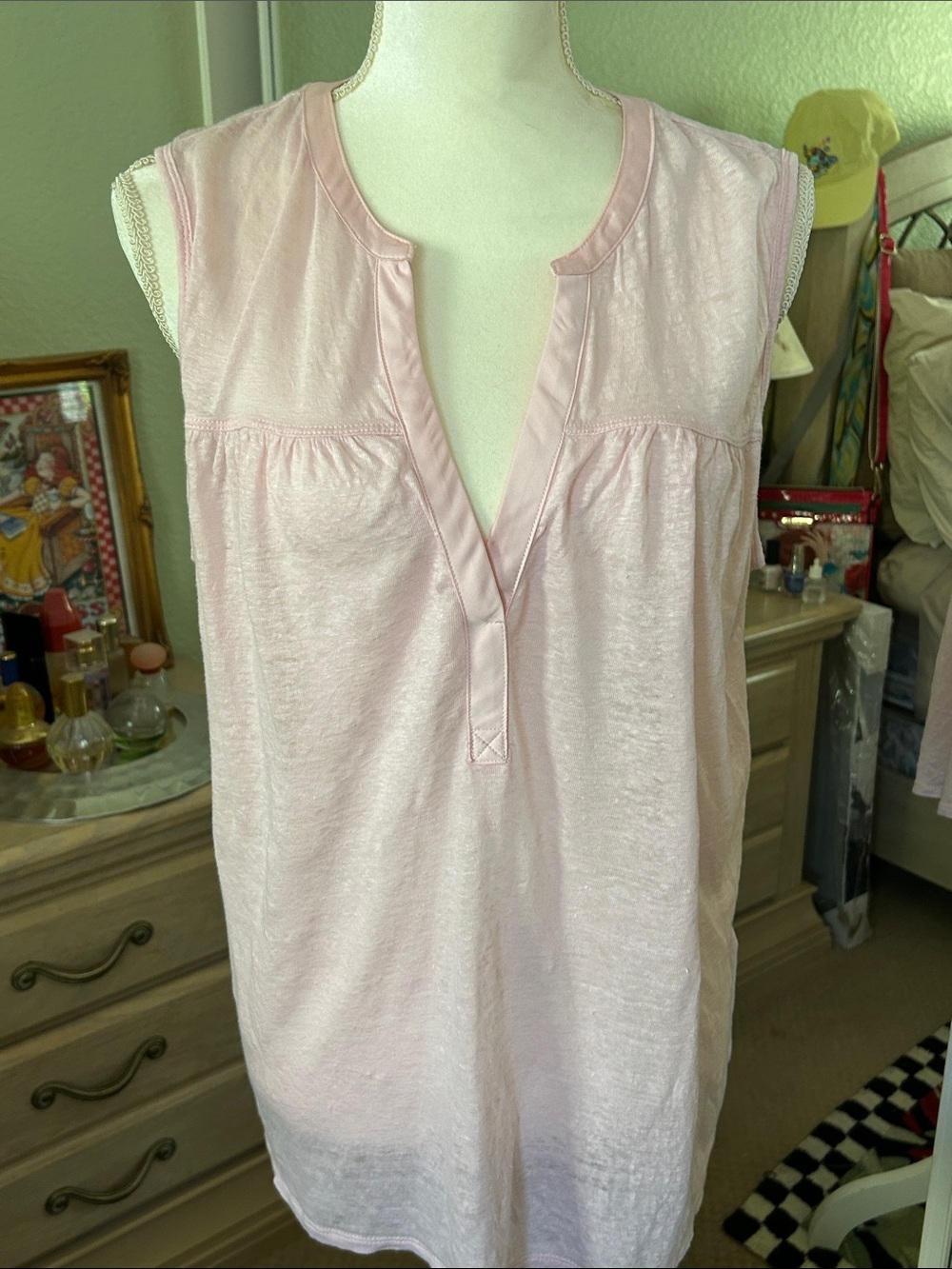 GAP Light Pink Sleeveless linen tunic